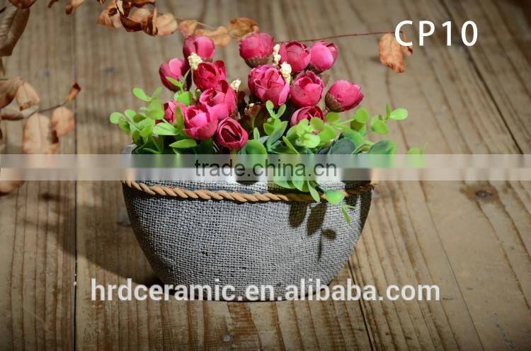 2015 Simple High Quality Round Cement Garden Pot indoor