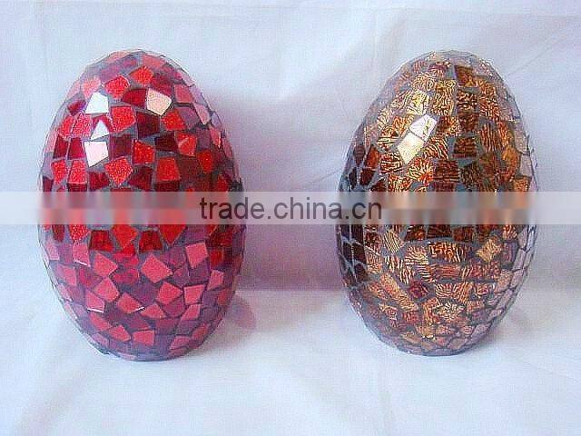 Ornament Handmade Mosaic Decorative Golden Easter Glass Egg