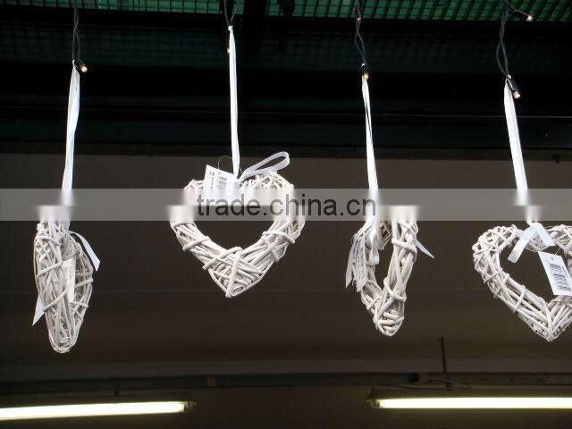 woven wicker heart for christmsa decoration or garden decoration