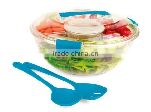 Transparent Plastic Salad Bowl With Lid