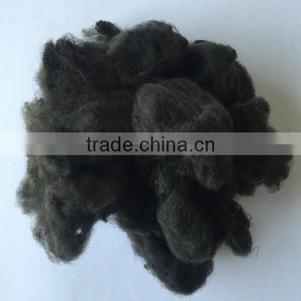 Flame retardant polyester staple fiber black 1.5D recycled PSF