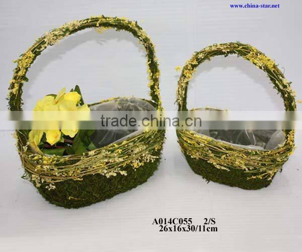 moss easter egg basket