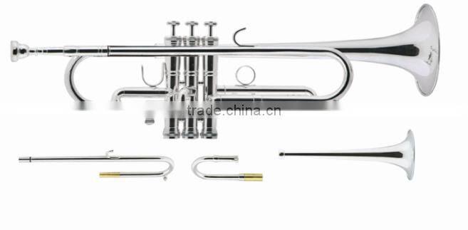 Professional high grade Bb key silver plated trumpet