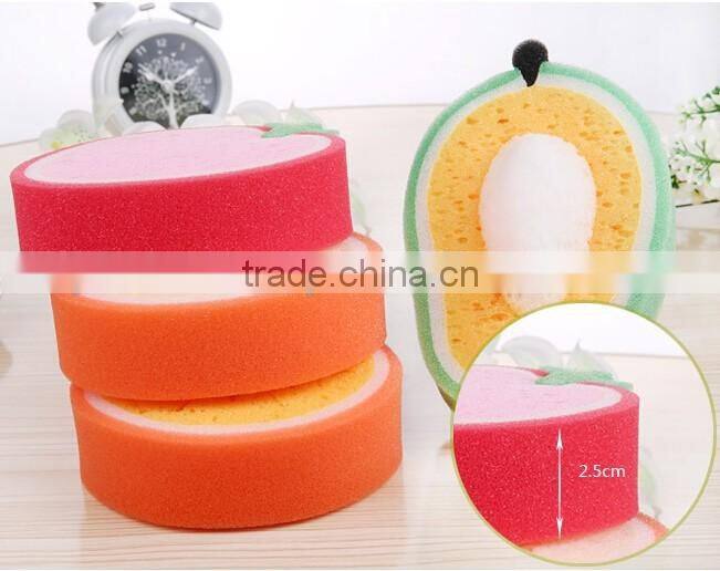 red and blue cleaning sponge bath sponge can be printed logo individual packging