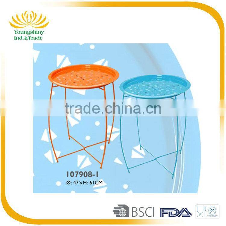 High quality modern solid custom colorful smart steel metal kitchen round table