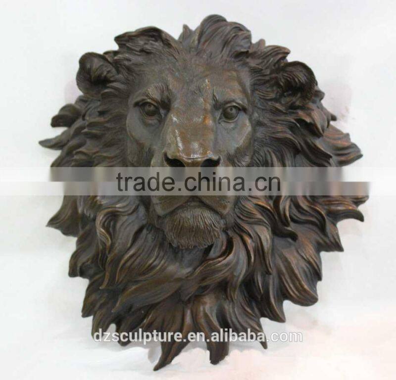 Bronze home use lion head relief on wall