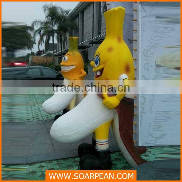 Banana Fiberglass Sculpture for Widnow Display