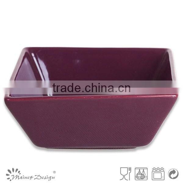 5.5" solid yellow color square bowl in solid color