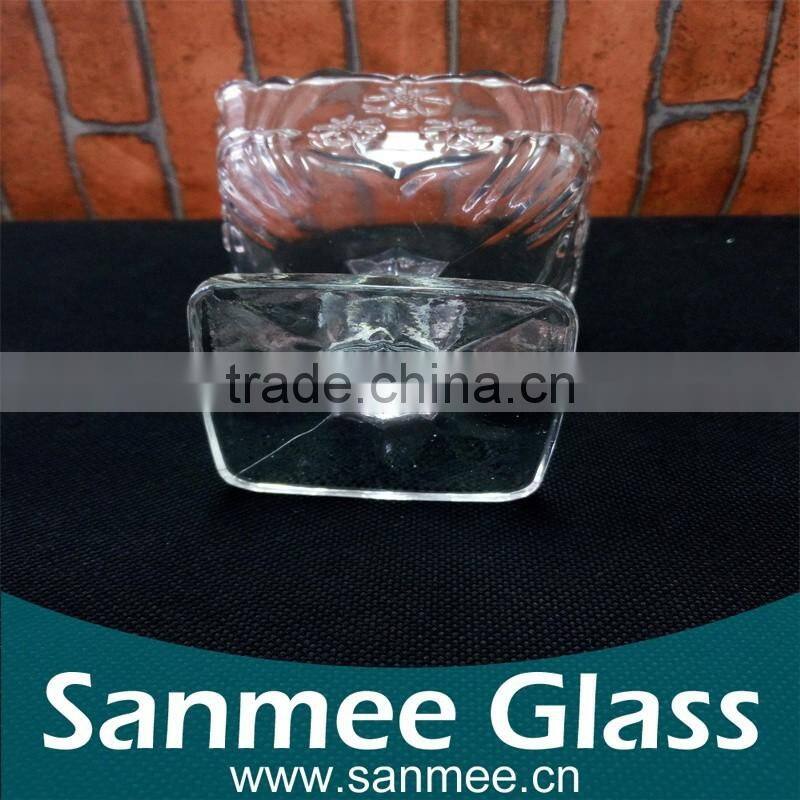 Square Shape Glass Ice Cream Cup for Wholesale