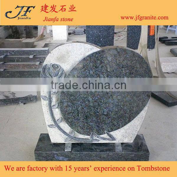 Different Colors Flower Granite Carved Beautiful Gravestone