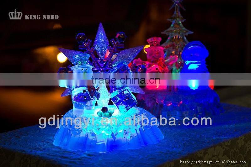 2015Dongguan Acrylic LED color-changing snowman and snowflake