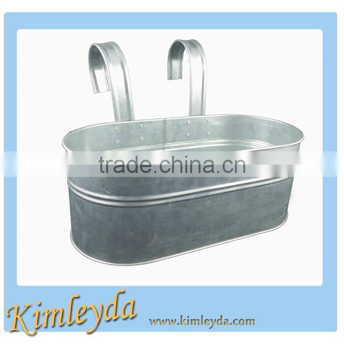Vintage zinc hanging metal balcony flower pot flower pot for balcony