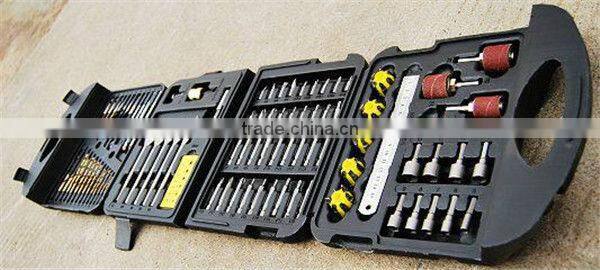 118PCS Metric & SAE Drills & Bits Set(HSS twist drill bits/masonry drill bits/wood working drill)
