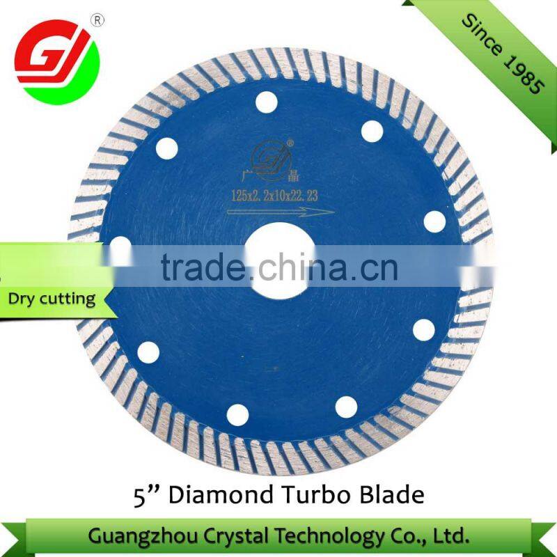turbo type diamond blade for stone/125mm diamond saw blade for granite/marlbe/diamond tool manufacturer