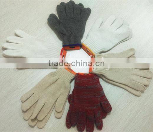DDSAFETY 2017 13 Gauge 3 Threads Long Cuff Natural Cotton String Knitted Safety Gloves
