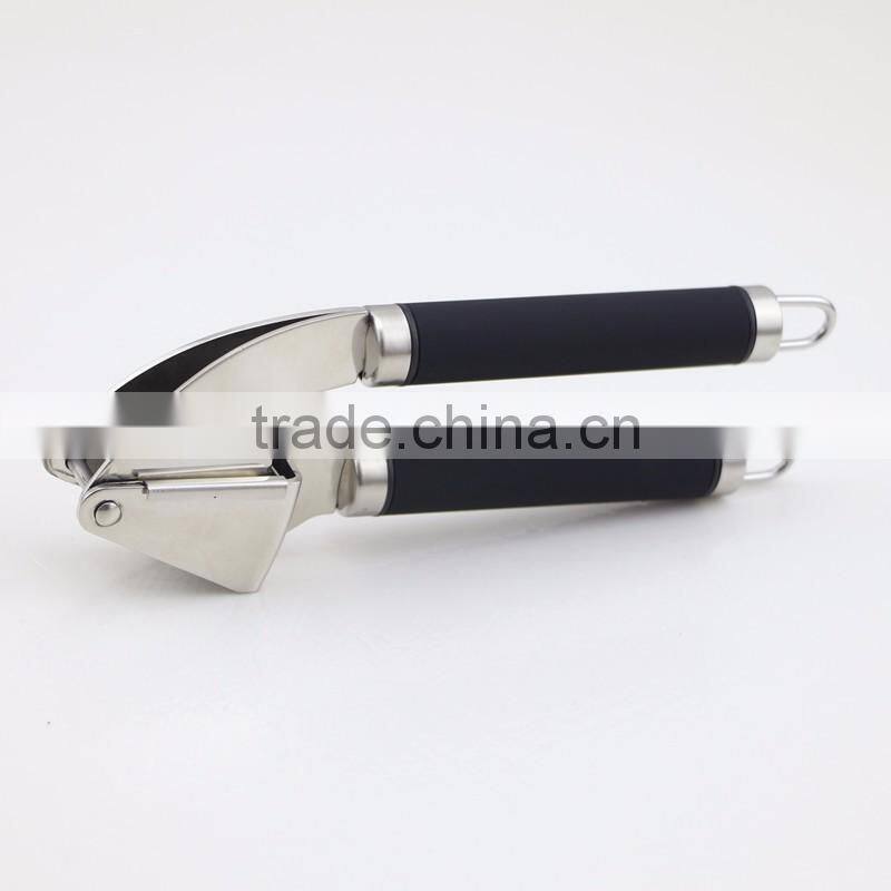 Hot Sale Rubber Handle Stainless Steel Garlic Press with Garlic Peeler