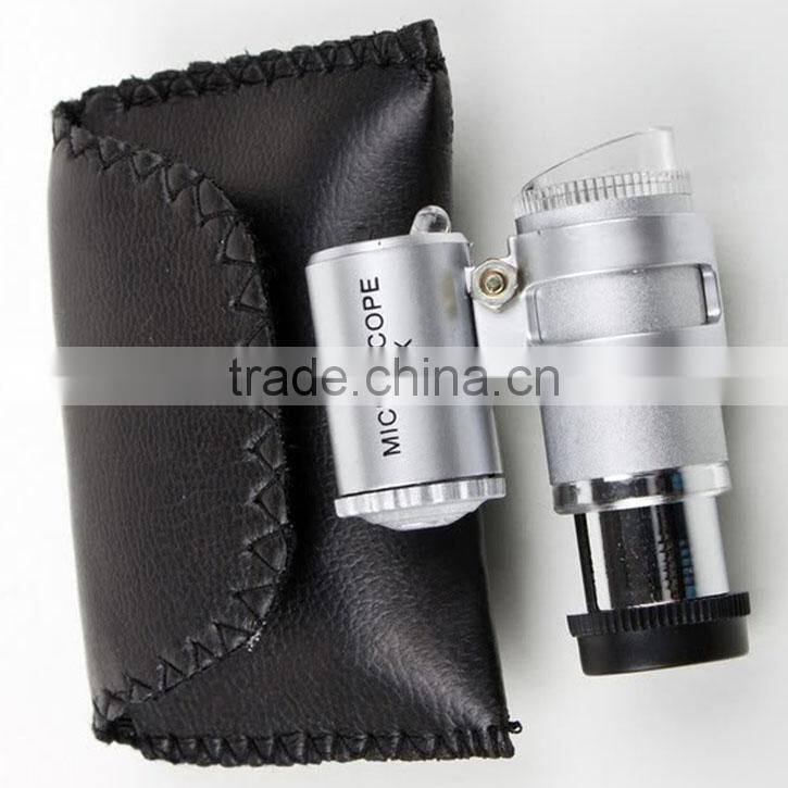 Brand new 45x mini adjustable portable microscope with 2 LED