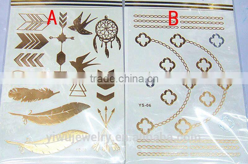 T001-021 Beauty Body Art Tattoo Sticker Cheap Glitter Men Tribal Tattoo Design