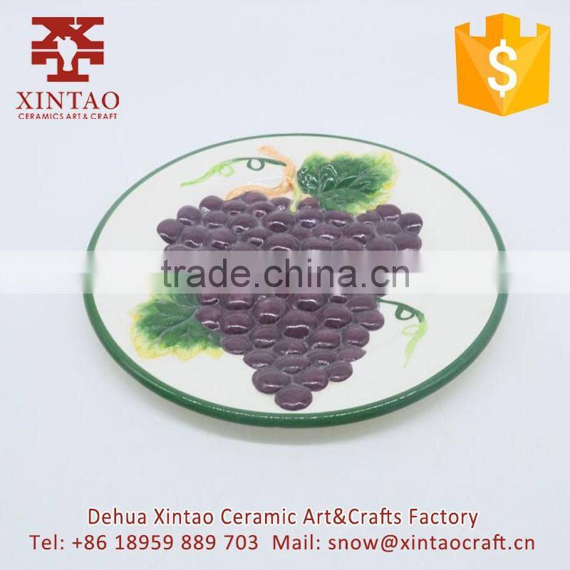 Custom logo grapes round plate for tableware/gifts for kids