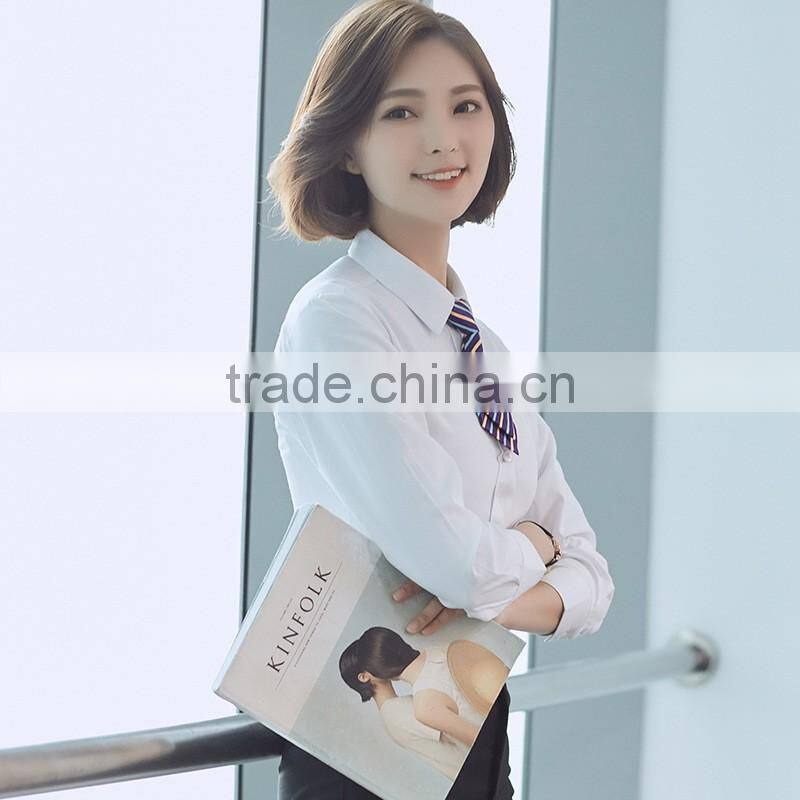 men's dress shirt/business shirt solid color white long sleeve 100%cotton