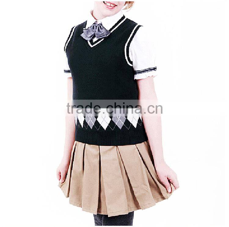 British student girl Khaki Skirt pleated Scotland school children skirt custom