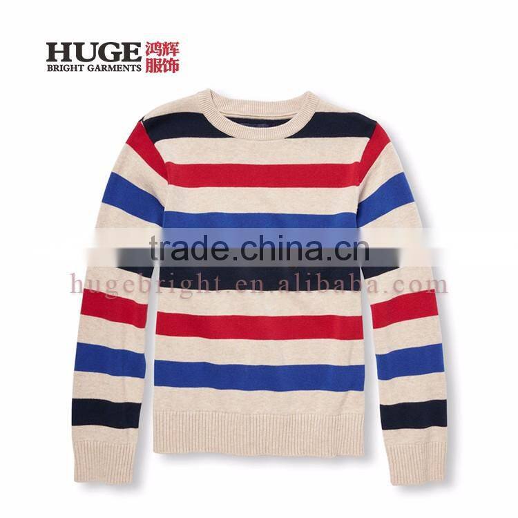 Allover Stripes 100% Cotton Kids Cotton Sweater Knitting