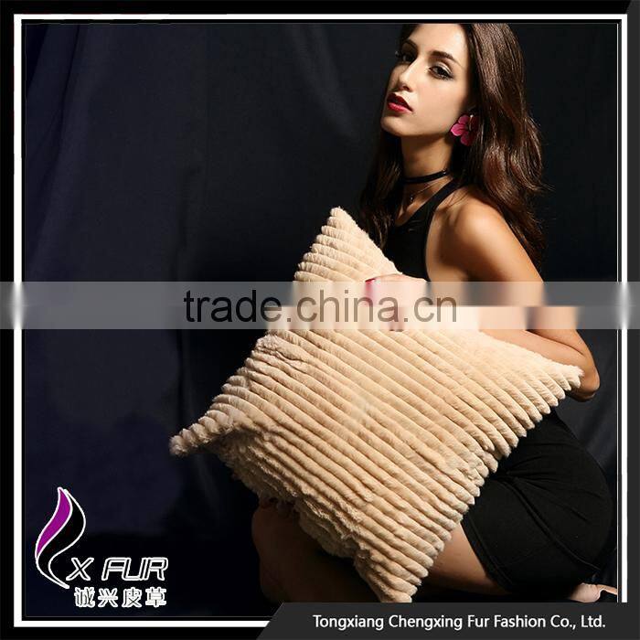 CX-D-99 New Design Rabbit Fur Cushion Cover For Office Chair