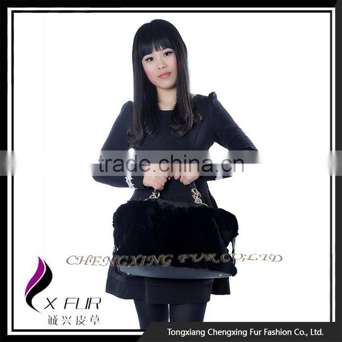 CX-H-42B Ladies Rex Rabbit Fur Sheepskin Fashion Bags Handbags