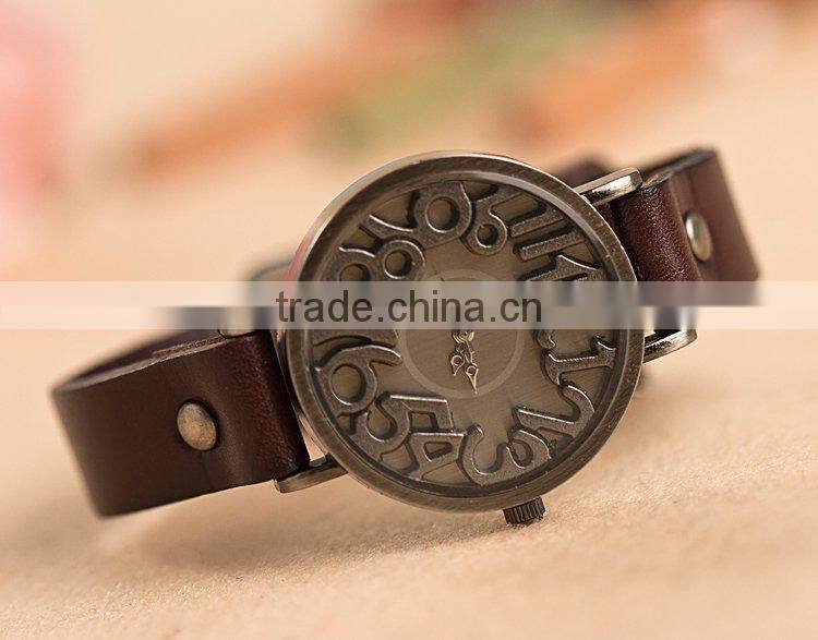 2015 new Vintage watches for Women Men leather bracelet quartz watch Top Quality Woman watches Digital clock-BL020 Free shipping