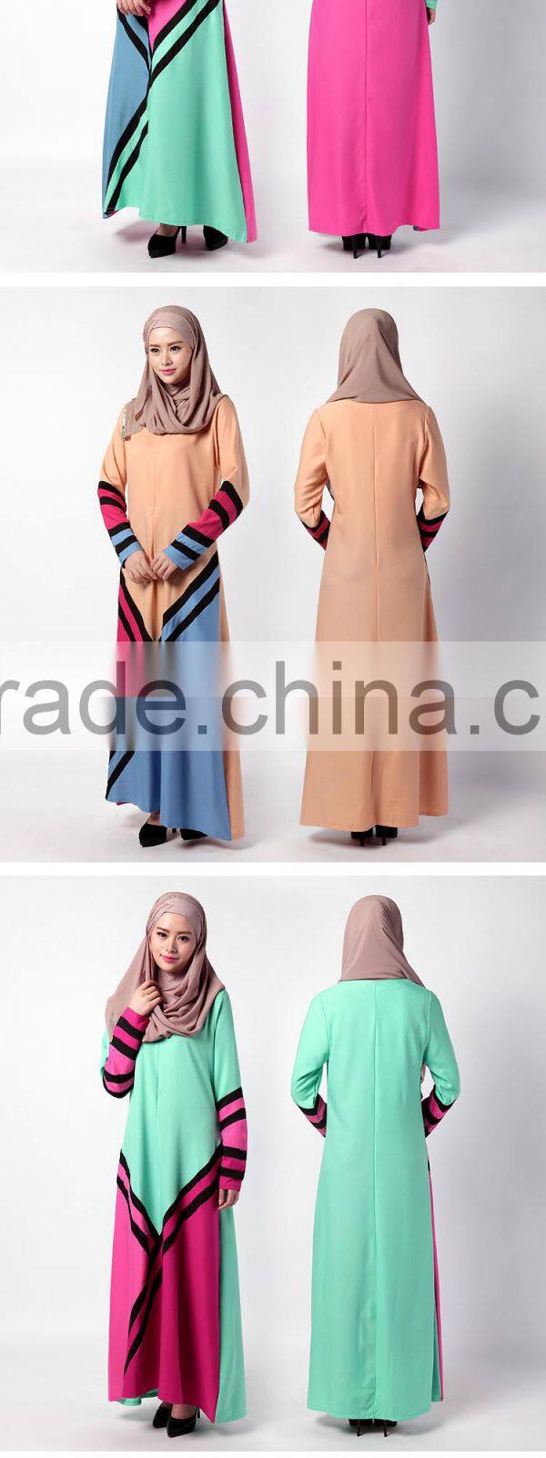 Zakiyyah 033 Spliced Dubai New Long Sleeve Evening Abaya Stone Work Sharjah Maxi Lycra Fancy Colored Muslim Dress For Women