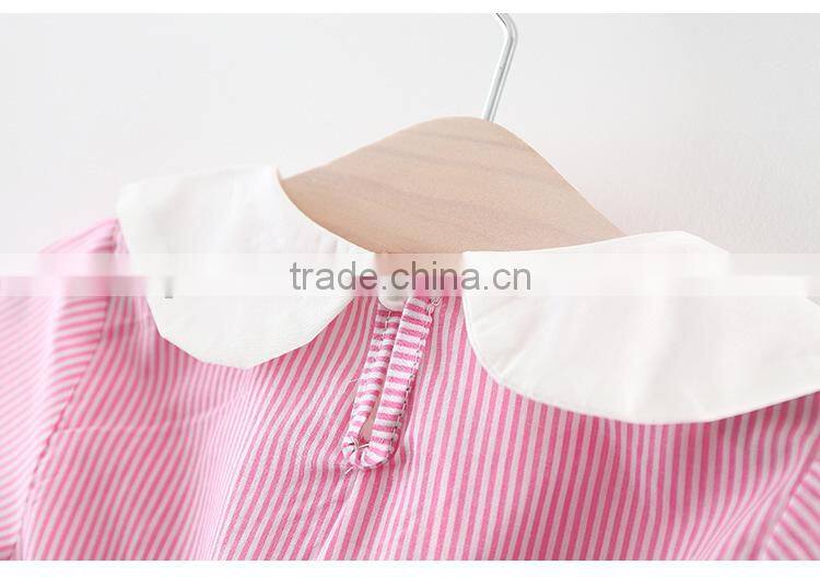 One year old female baby dress children dresses 2017 short sleeve princess dress vest skirt match ruffled bloomer