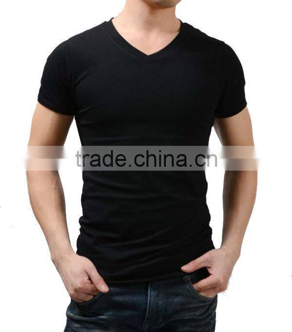Hot sale for handsome man grey v neck t shirt