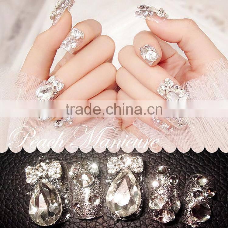 Self-adhesive Nails Glitter Tips With Glue Rhinestone Nails