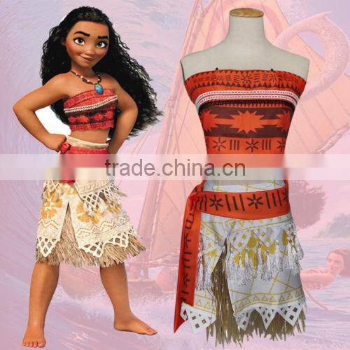 2017 new Girl Women Movie Polynesia princess Moana Costume Dress halloween