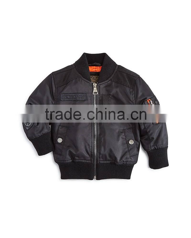 2017 Fashion style custom logo baby kids boys winter Quilted bomber jacket wholesale in China