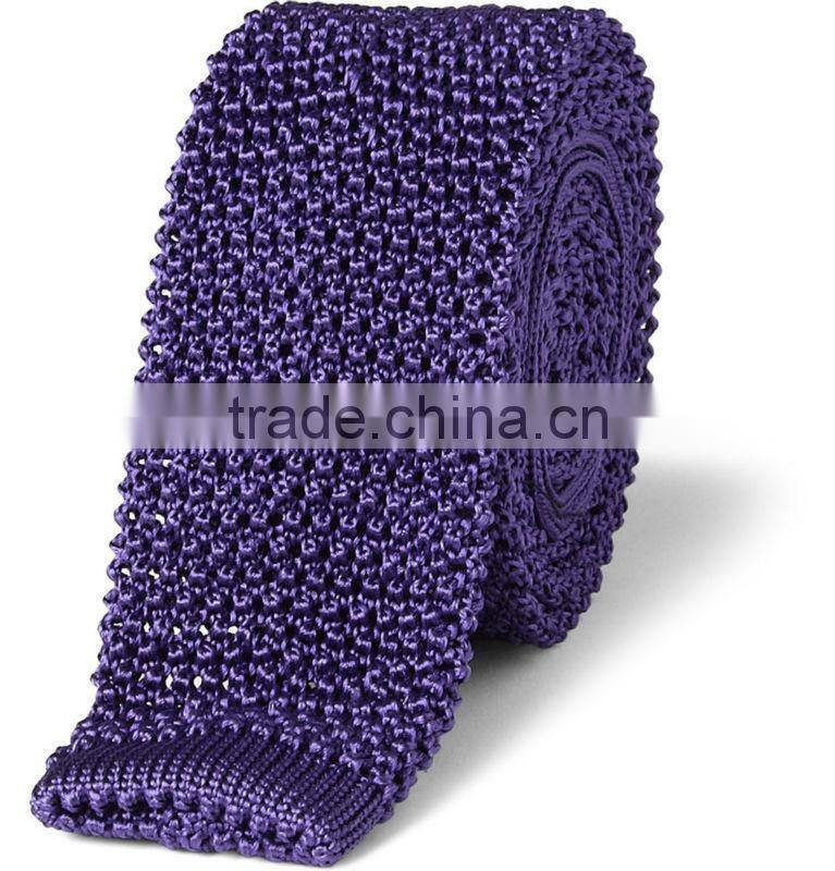 Solid Knit Silk Narrow Tie