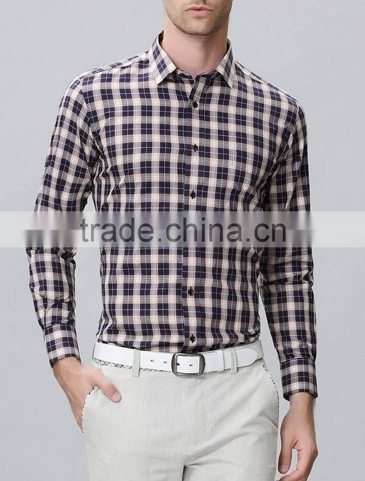 Youth fashion men's shirts delicate plaid design transparent men shirt