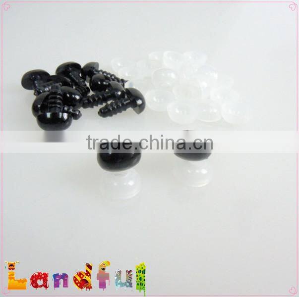 10mm Handmade Toy Craft Doll Black Safety Plastic Oval Nose