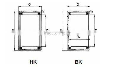 Drawn cup needle roller bearing HK1616