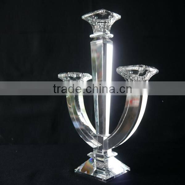 Hot Sale !!! Unique crystal candle holder with home decration JKC-0006