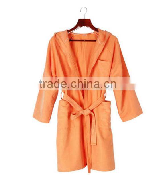 Women Hooded Microfiber Bathrobe