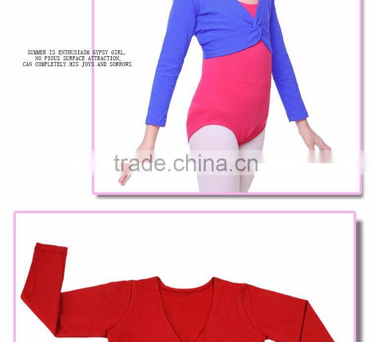 Colorful Ballet Leotards Coat High Waist Dance Wear Girls Long Sleeve Gymnastics Leotards Overalls