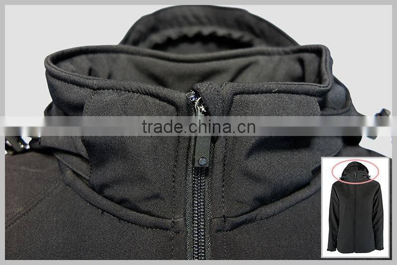 201502004033 Women's Plain Black Color Custom Softshell Jacket Waterproof Breathable 100% Polyester Soft Shell Jacket