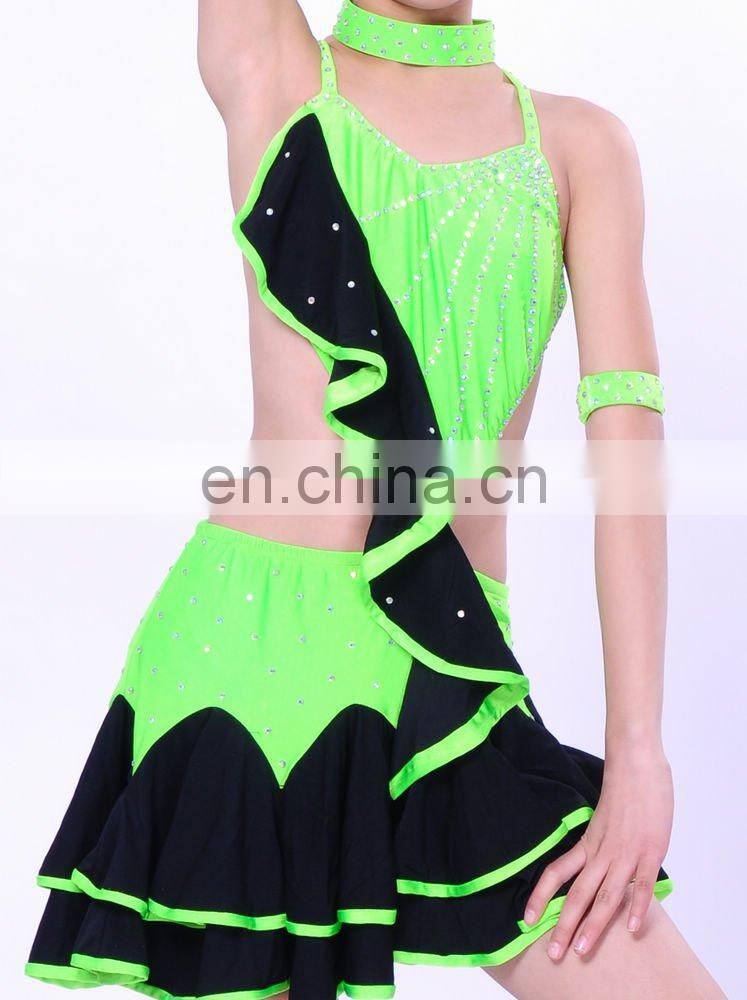 2012 ANNA SHI Fashion Style Of Latin Skirt With Rhin Stone