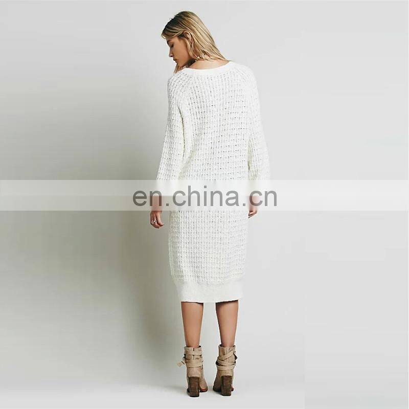 Women Loose Fit Long Sweater Pullover Round Collar Design For Ladies