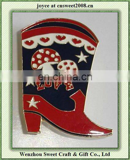 flower shaped badge/ emblem / metal lapel pin hard enamel