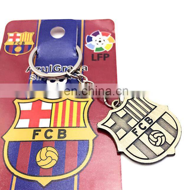 Europe's Football leagues Club Keychain Soccer Club Logo Bronze Keychain