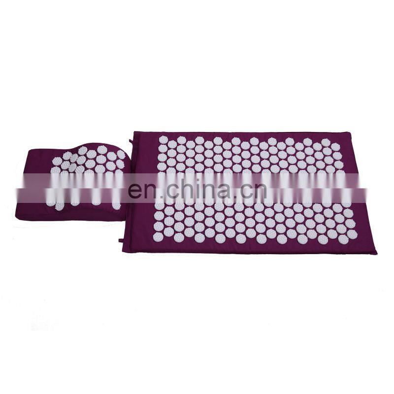 High Quality Natural Linen Sponge Filler Plastic Spike Cheap Acupressure Mat and Pillow set