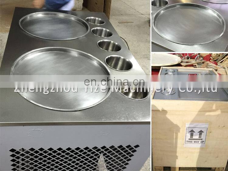 Thailand style freezing rolled fried ice cream machine with best compressor