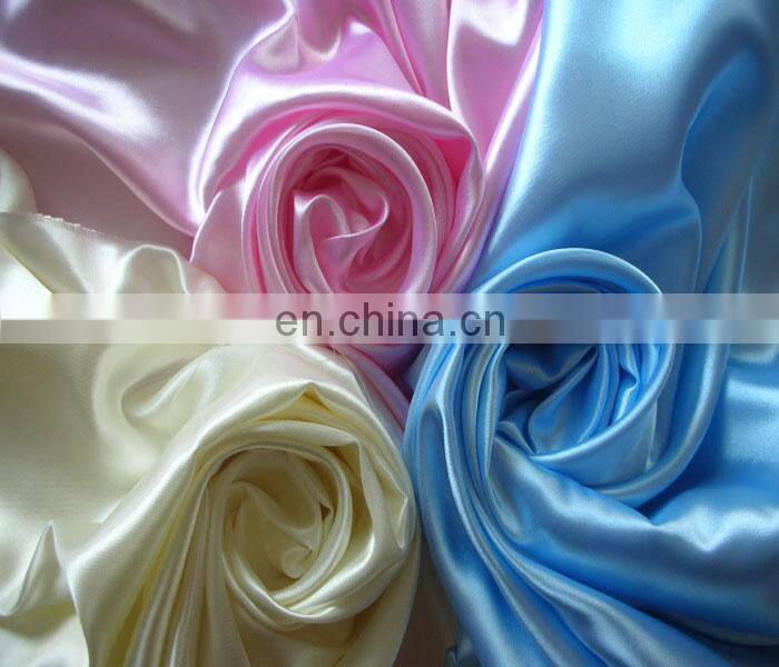 Cheap price wholesale bright polyester shining satin fabric for bedding/dress